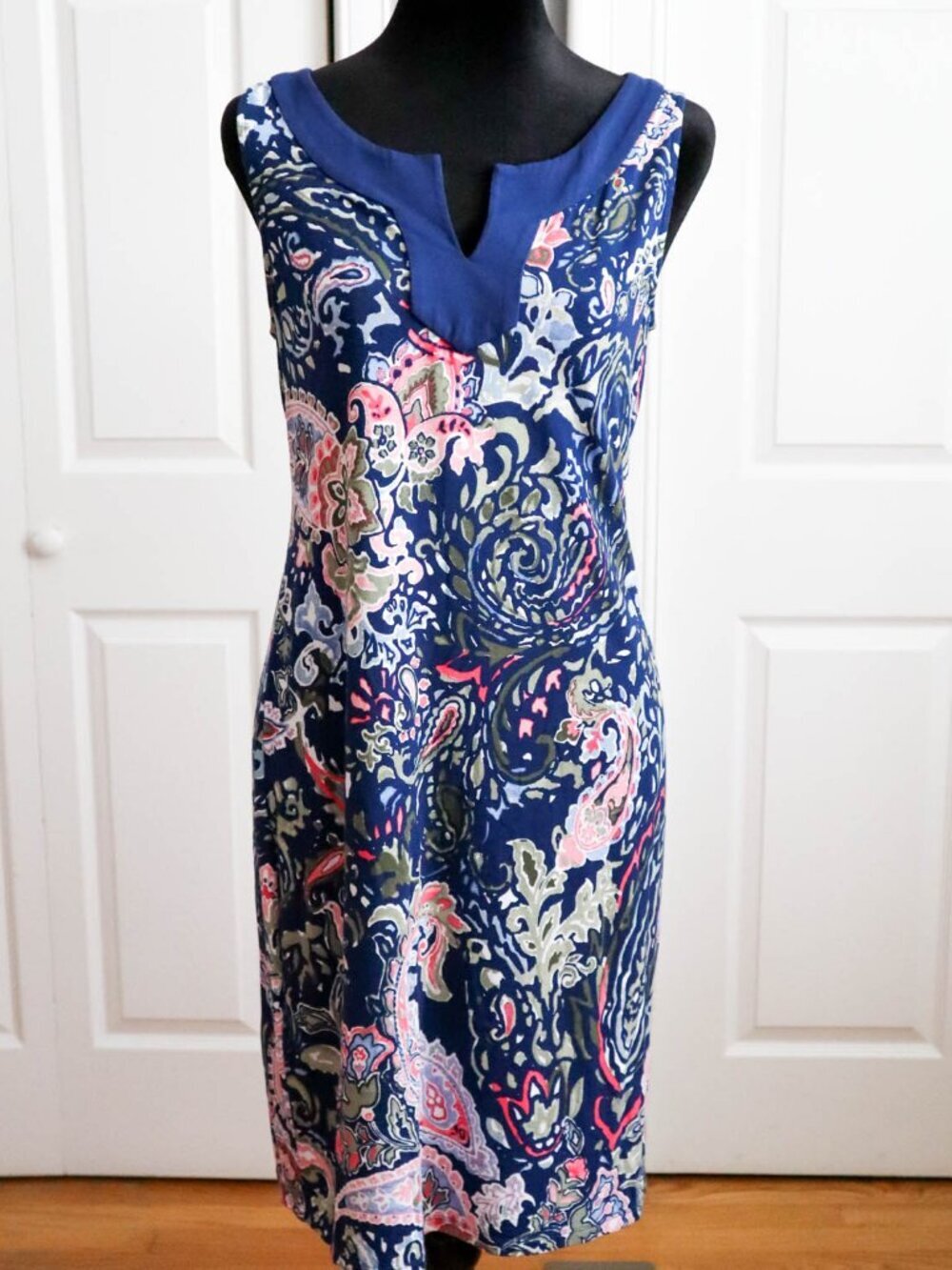 Tommy Bahama Sleeveless Midi Shift Dress Paisley Beachy Boho Coastal Sz S